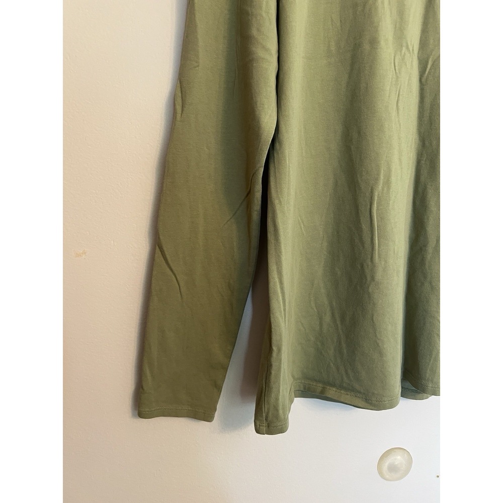 Peruvian Connection Extreme T-Neck Olive Gree Shirt L Pima Cotton Turtleneck - Picture 3 of 5